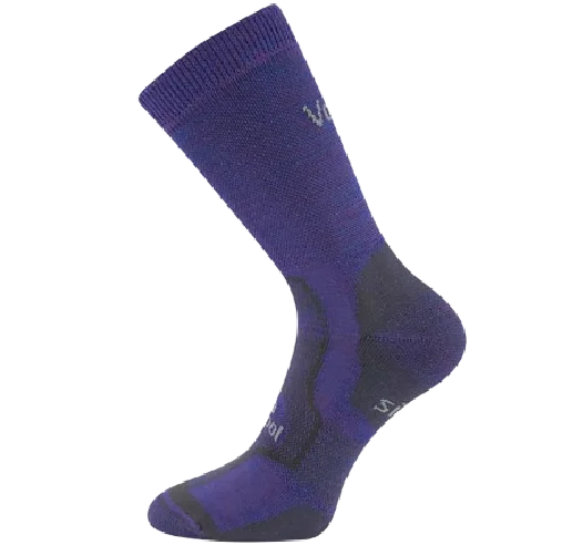 Ponožky zimní vlněné GRANIT se stříbrem FIALOVÉ
